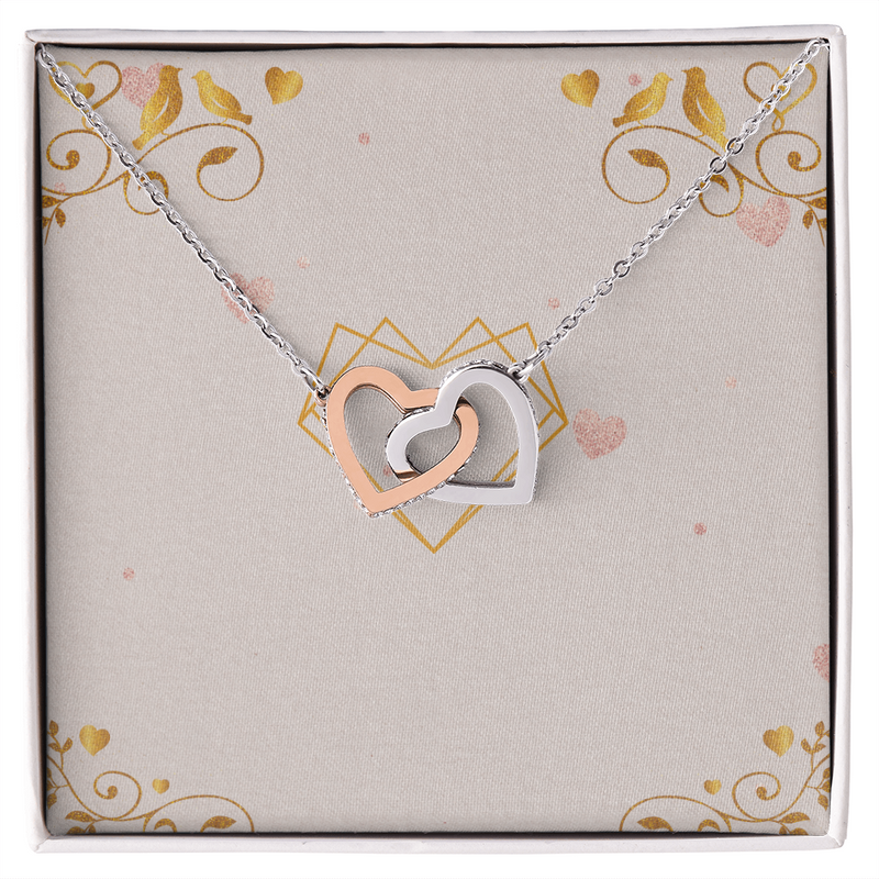 Elegant Two-Tone Heart Necklace